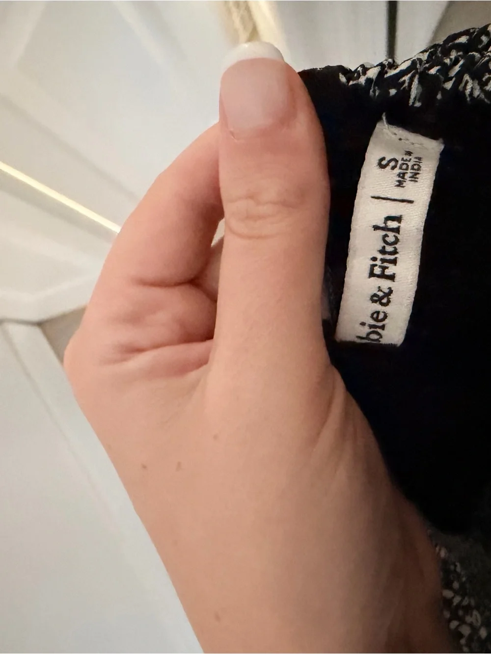 Abercrombie & Fitch Black Floral Square-Neck Smocked Blouse